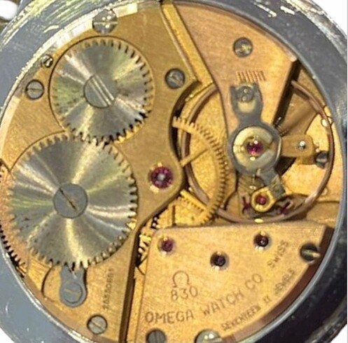 Beden beyaz Renk OMEGA SWİSS MADE İSVİÇRE CAL. 830 KURMALI CEP SAATİ ZİNCİRİ VE D