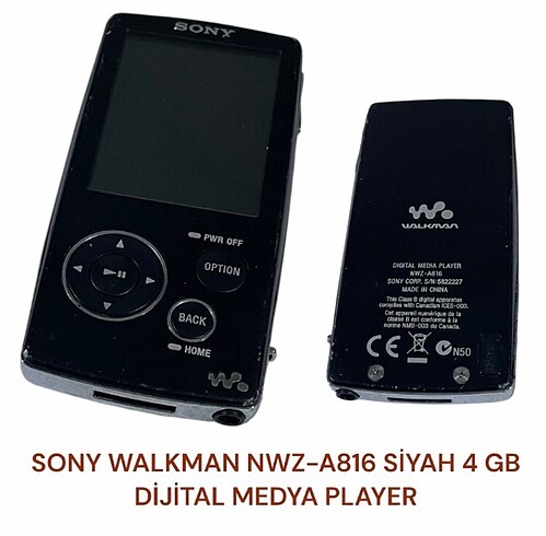 SONY WALKMAN NWZ-A816 SİYAH 4 GB DİJİTAL MEDYA PLAYER