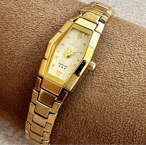 ASGOLDEN ALTIN KAPLAMA QUARTZ RENK ATMAZ BİLEKLİK MODEL BAYAN SA
