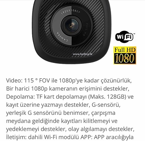 Beden Renk HIKVISION AE-DC2015-B1 ARAÇ KAMERASI 1080P SİYAH DEPOLAMA 128 GB