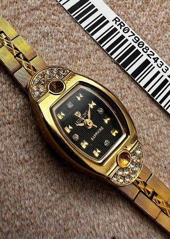 AS GOLDEN BİLEKLİK MODEL SAFİR CAM ALTIN KAPLAMA BAYAN SAATİ