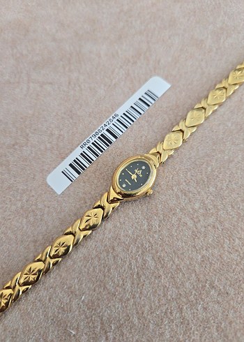 AS GOLDEN BİLEKLİK MODEL SAFİR CAM ALTIN KAPLAMA QUARTZ MAKİNA