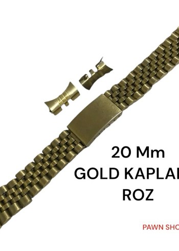 20 Mm KELEBEK GİRİŞLİ ÇELİK ROZ KAPLAMA RENK ATMAZ SAAT KORDONU