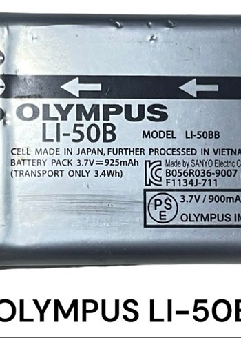 OLYMPUS Lİ-50B JAPAN DİJİTAL VİDEO KAMERA BATARYA