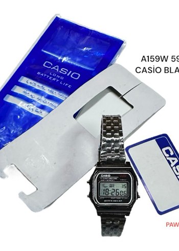 CASİO 593 A159W BLACK METAL DİJİTAL KOL SAATİ PİL TAKTIRIN KULLA