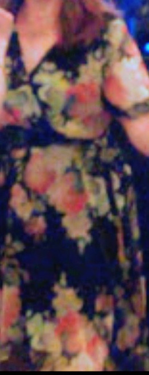 Çiçek Desenli Uzun V Yaka Drape Abiye Elbise - Görsel 2