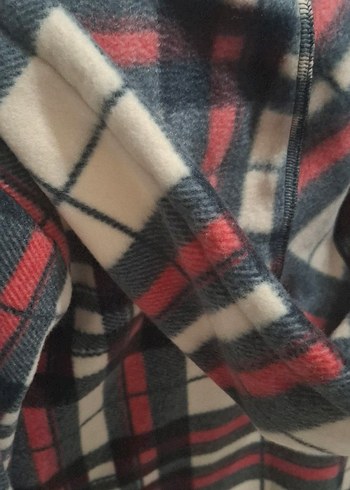 Düğmeli Ekose Desenli Kadın kapişonlu üst - Görsel 9