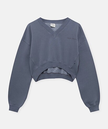 Pull&Bear Washed Efektli Crop Sweatshirt