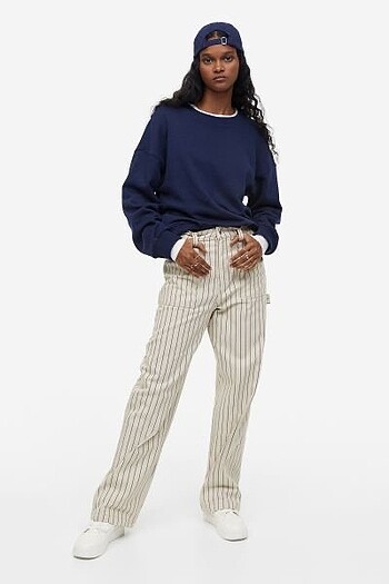 H&M Wide Leg Çizgili Jean