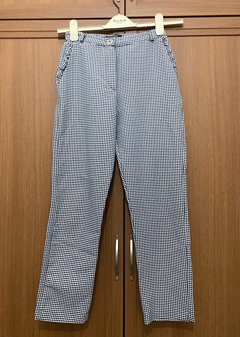 Diğer Düğmeli Mini Ekose Kumaş Pantolon