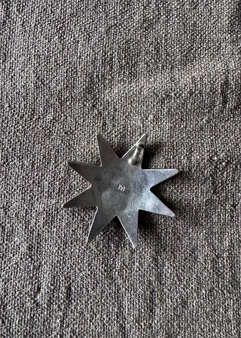 950 ayar gümüş mineli İnka güneşi kolye ucu - Görsel 3