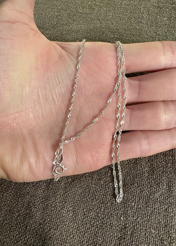 925 ayar gümüş kolye zinciri - Görsel 3
