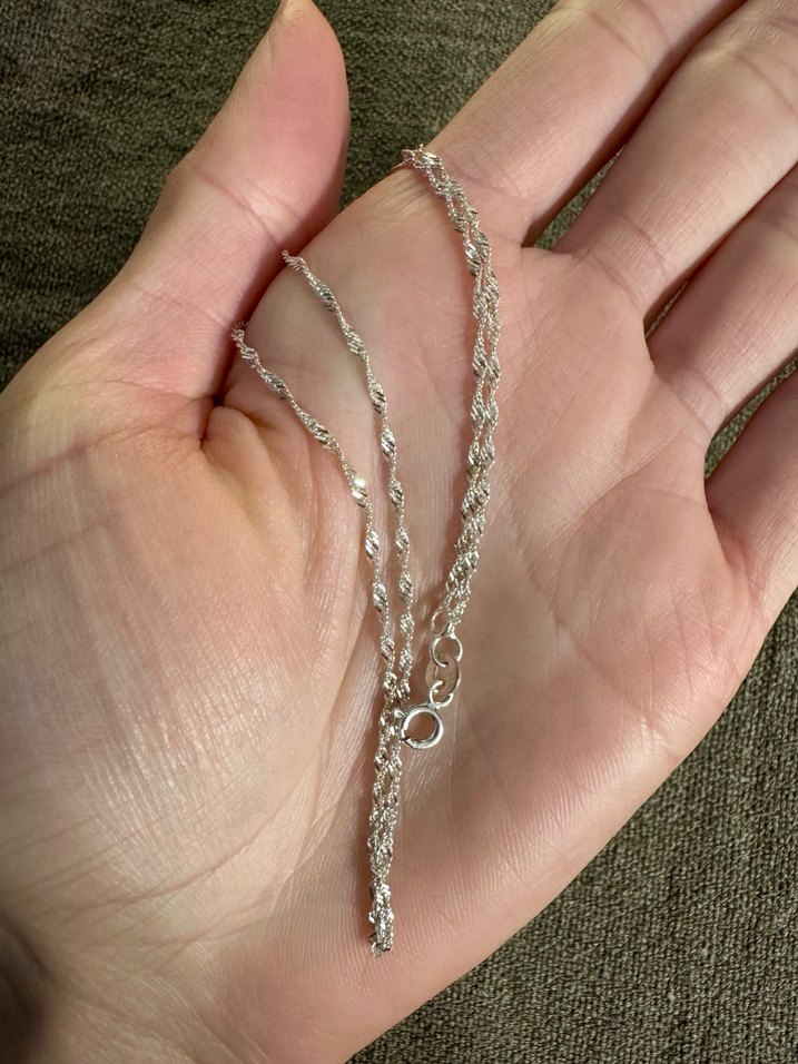 925 ayar gümüş kolye zinciri - Görsel 5