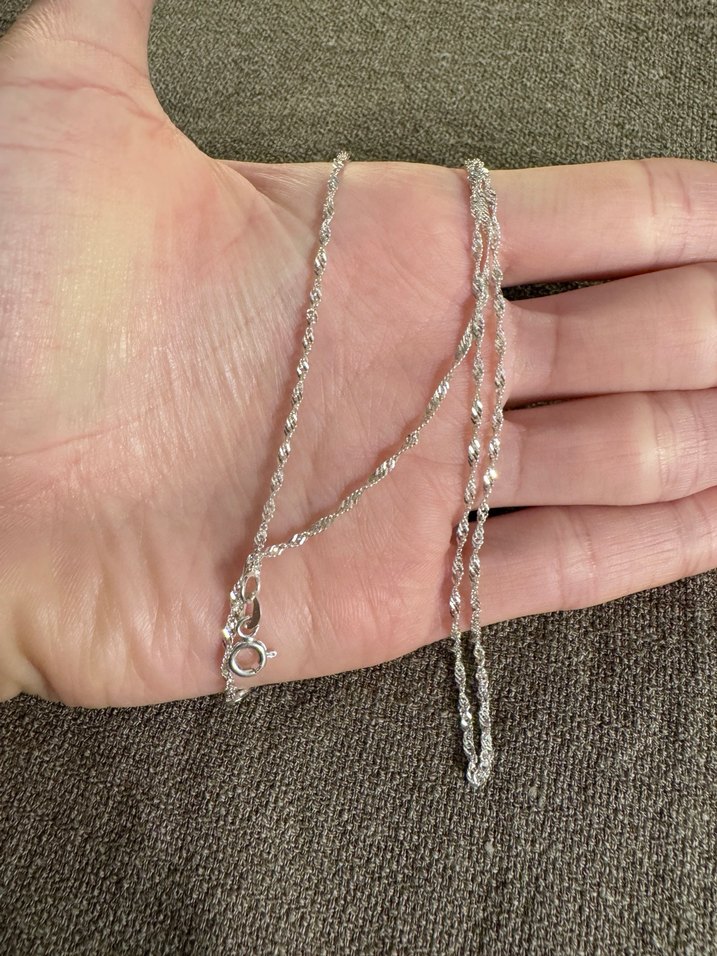 925 ayar gümüş kolye zinciri - Görsel 3