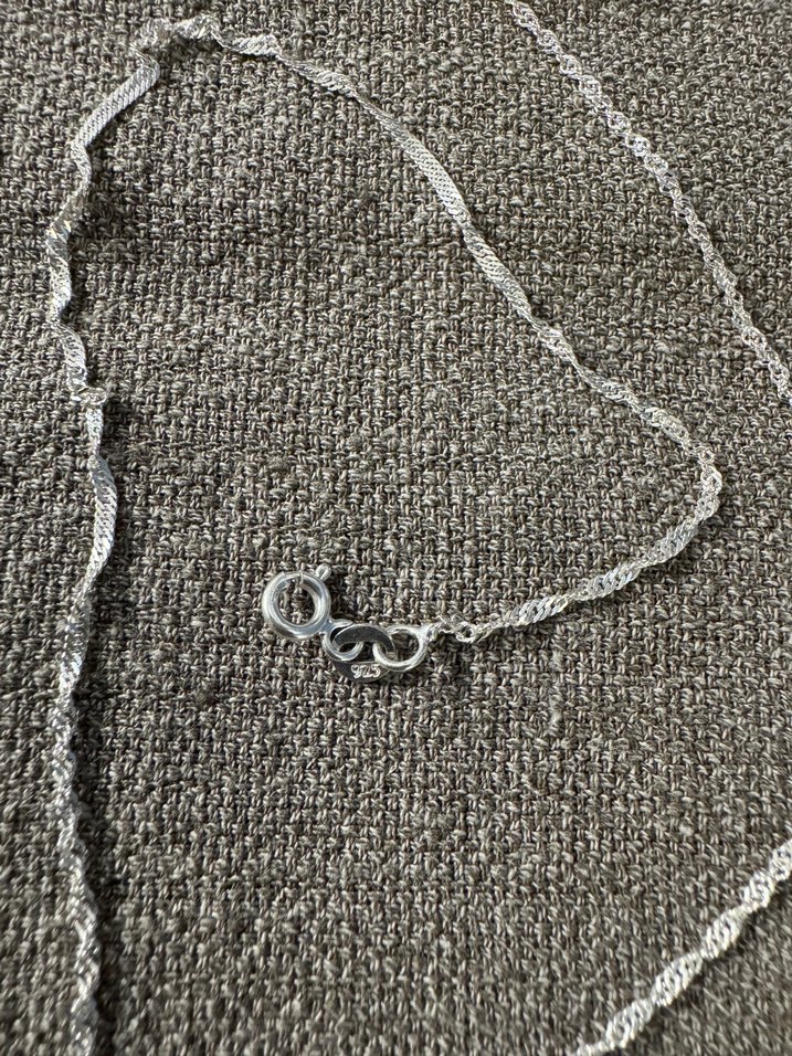 925 ayar gümüş kolye zinciri - Görsel 2