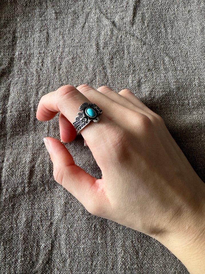 Gök kuşu motifli bohem yüzük - Görsel 5