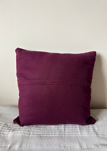 H&M kanvas pamuklu bordo kırlent - Görsel 2