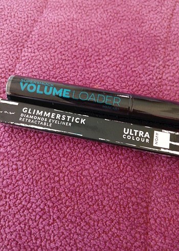 Avon Parlak Mor Maskara ve Eyeliner