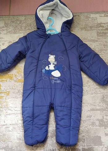 Diğer Mavi Fermuarlı Erkek Bebek Kış Tulumu
