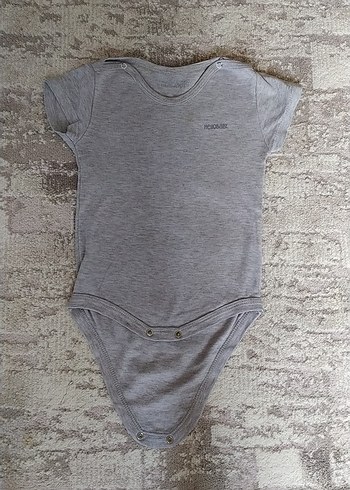 Gri Kısa Kollu Bebek Kız Erkek Body - Görsel 2