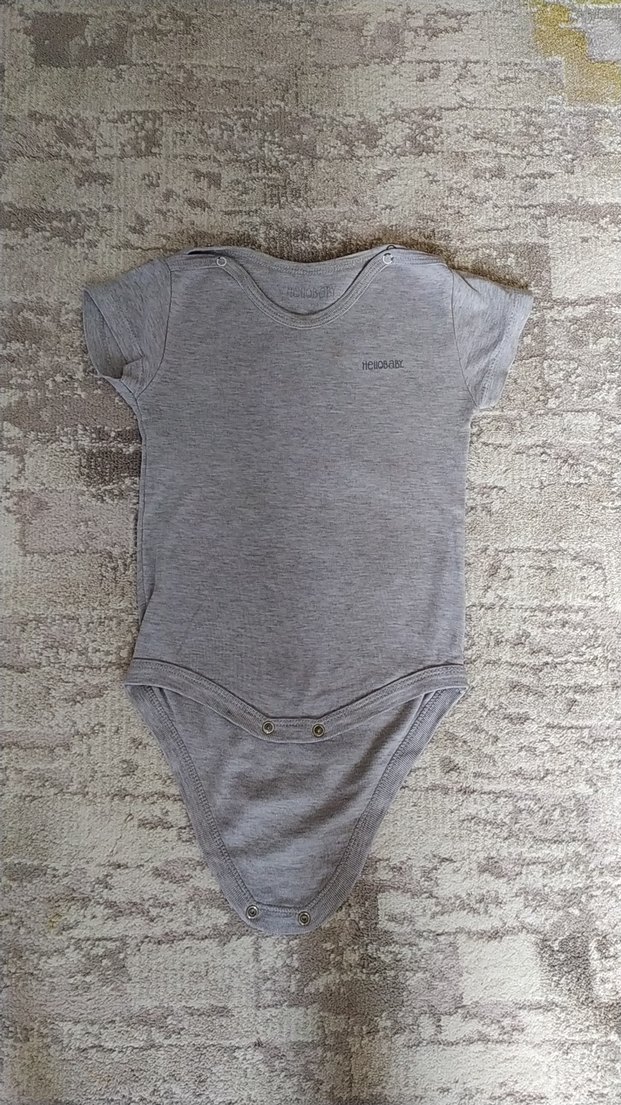 Gri Kısa Kollu Bebek Kız Erkek Body - Görsel 5