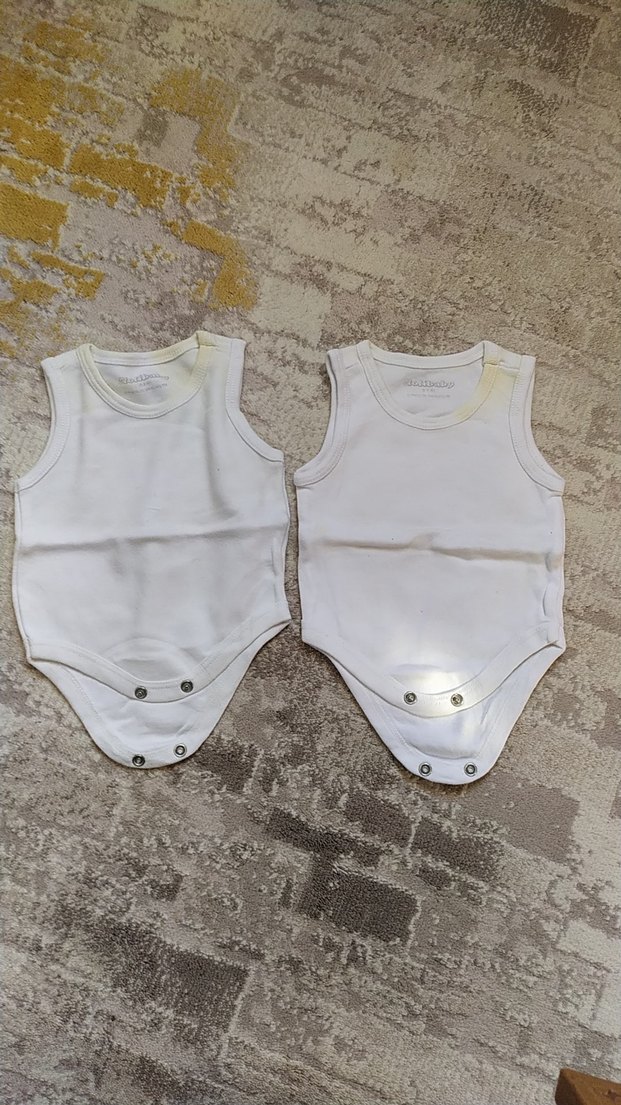 Beyaz Kolsuz Bebek Body 2 tane - Görsel 3