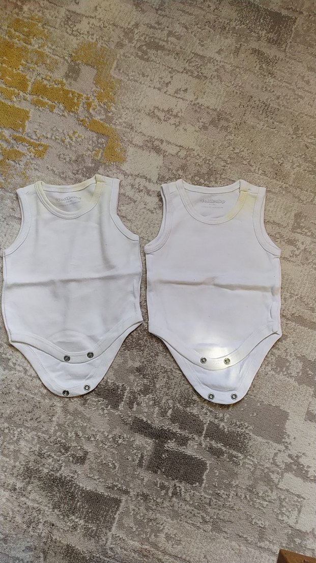 Beyaz Kolsuz Bebek Body 2 tane - Görsel 4