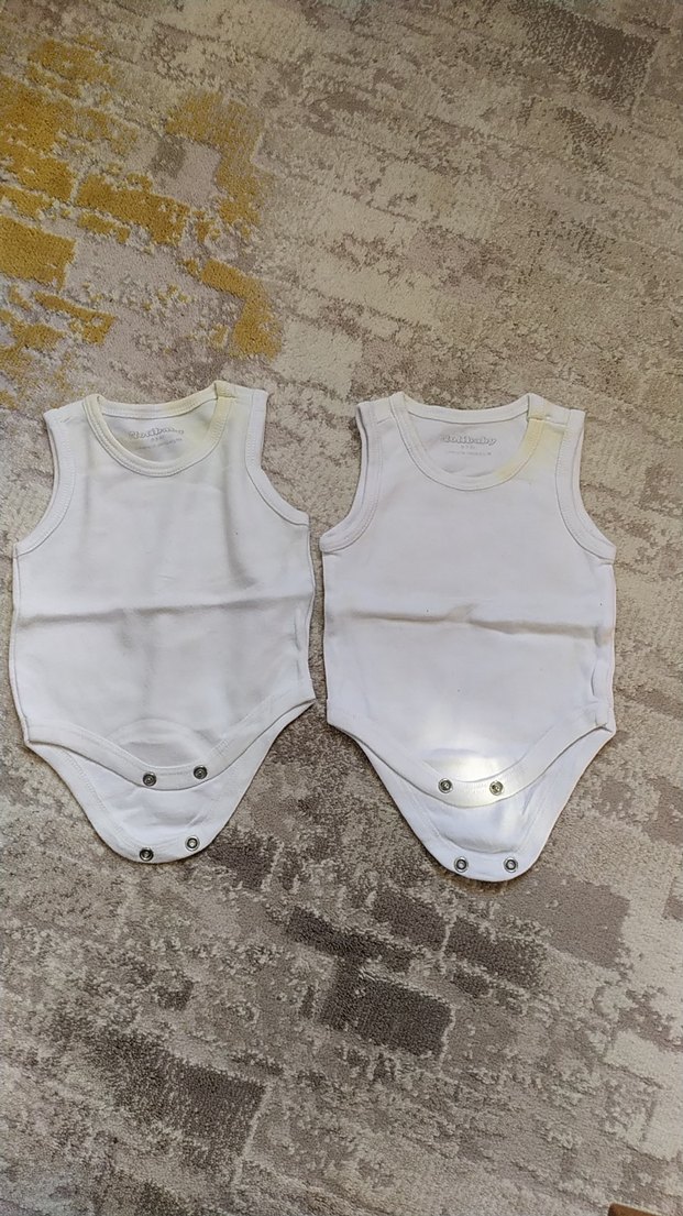 Beyaz Kolsuz Bebek Body 2 tane - Görsel 5