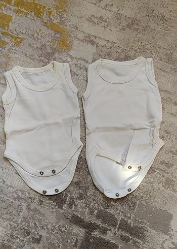 0-1 Ay Beden Beyaz Çocuk Atlet Body 2'li Set