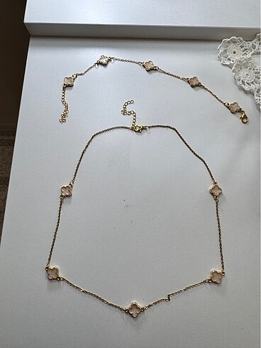 Beden Çelik yonca kolye ve bileklik set