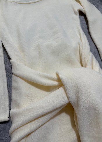 Belden bağlamalı triko elbise - Görsel 3