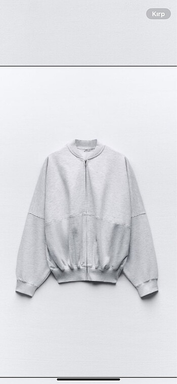 Zara gri fermuarlı içi polar sweat