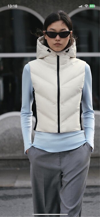 Zara şişme crop yelek
