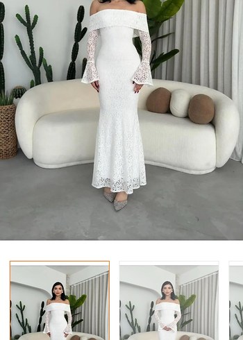 Uzun Dantel Bohem Nikah elbisesi - Görsel 3