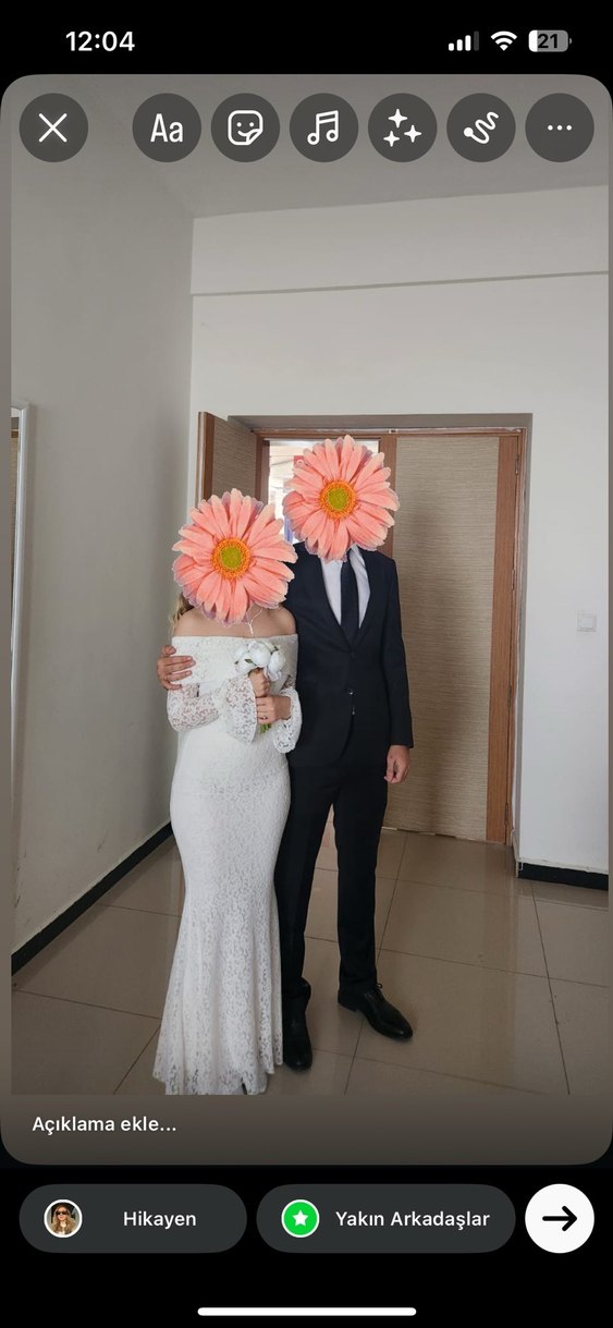 Uzun Dantel Bohem Nikah elbisesi - Görsel 2