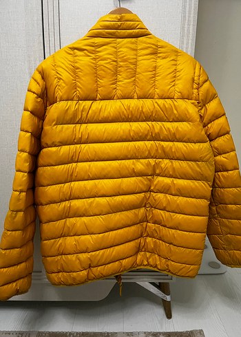 Sarı Erkek Fermuarlı Kışlık Mont Kaz tüyü - Görsel 2