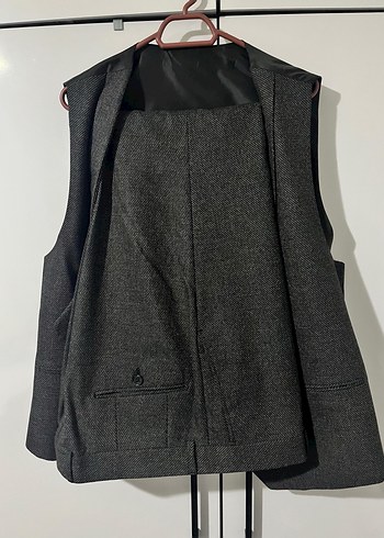 Gri Düğmeli Erkek Takım Elbise - Görsel 7