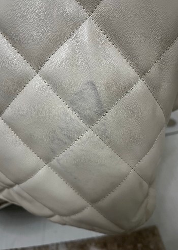 Düğmeli Beyaz Kadın Deri Ceket - Görsel 4