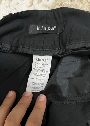 Kadın Siyah Kemerli Denim Kumaş Pantolon - Görsel 3