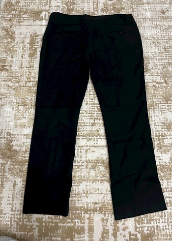 Kadın Siyah Kemerli Denim Kumaş Pantolon - Görsel 2