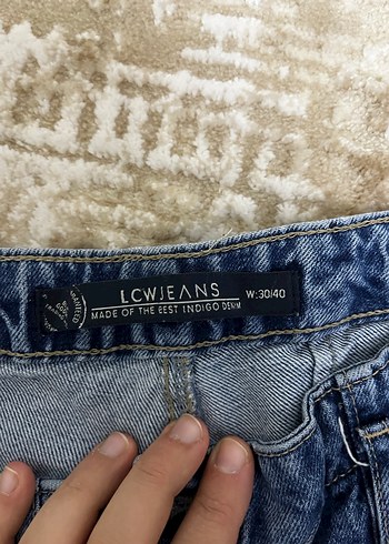 Kadın Mavi Kemerli Midi Boy Denim Pantolon - Görsel 3