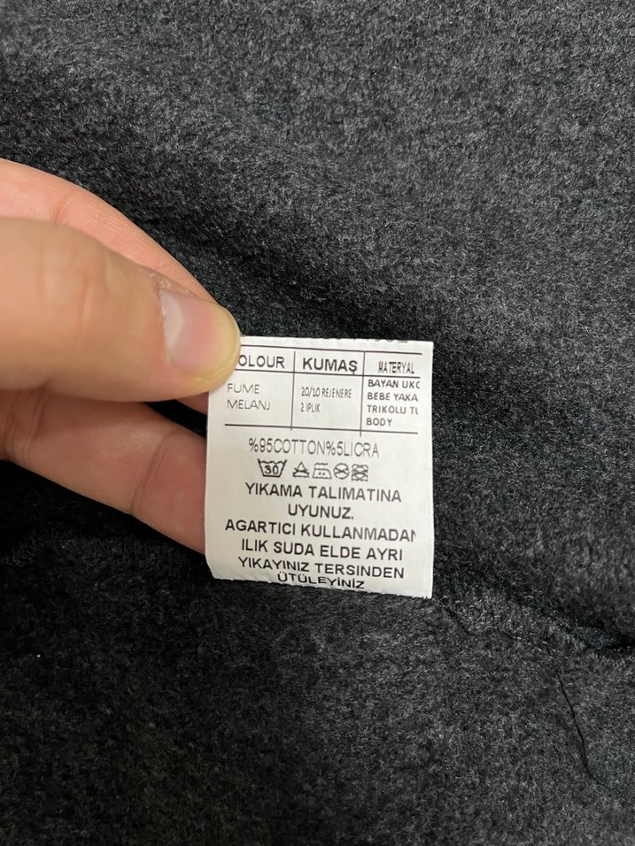 Düğmeli Gri Kadın Yün Ceket - Görsel 4