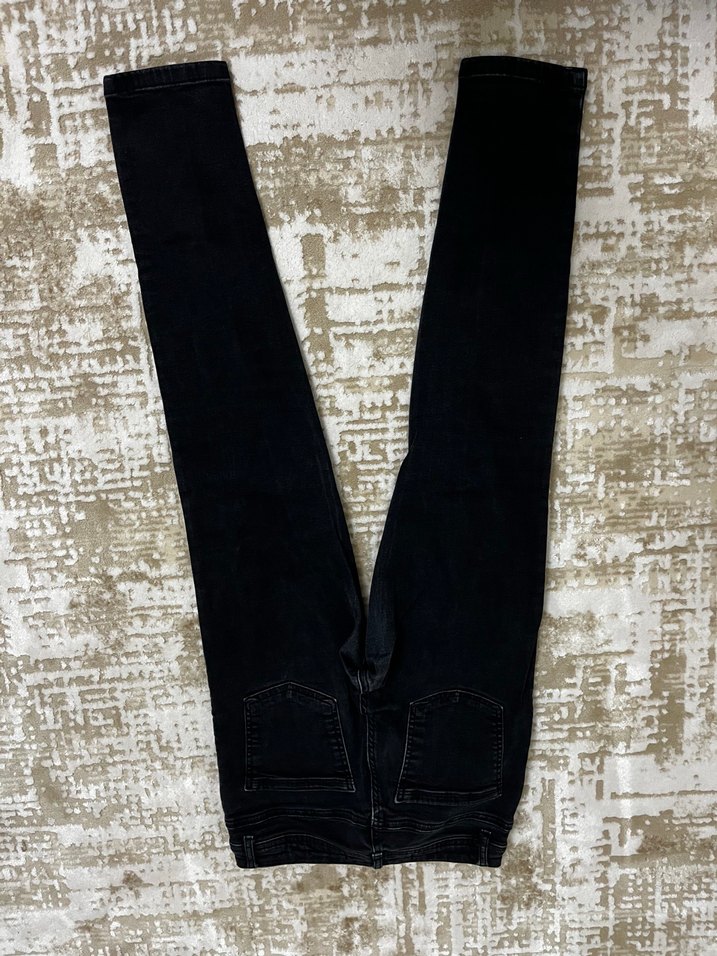 Siyah Midi Boy Kadın Denim Pantolon - Görsel 2