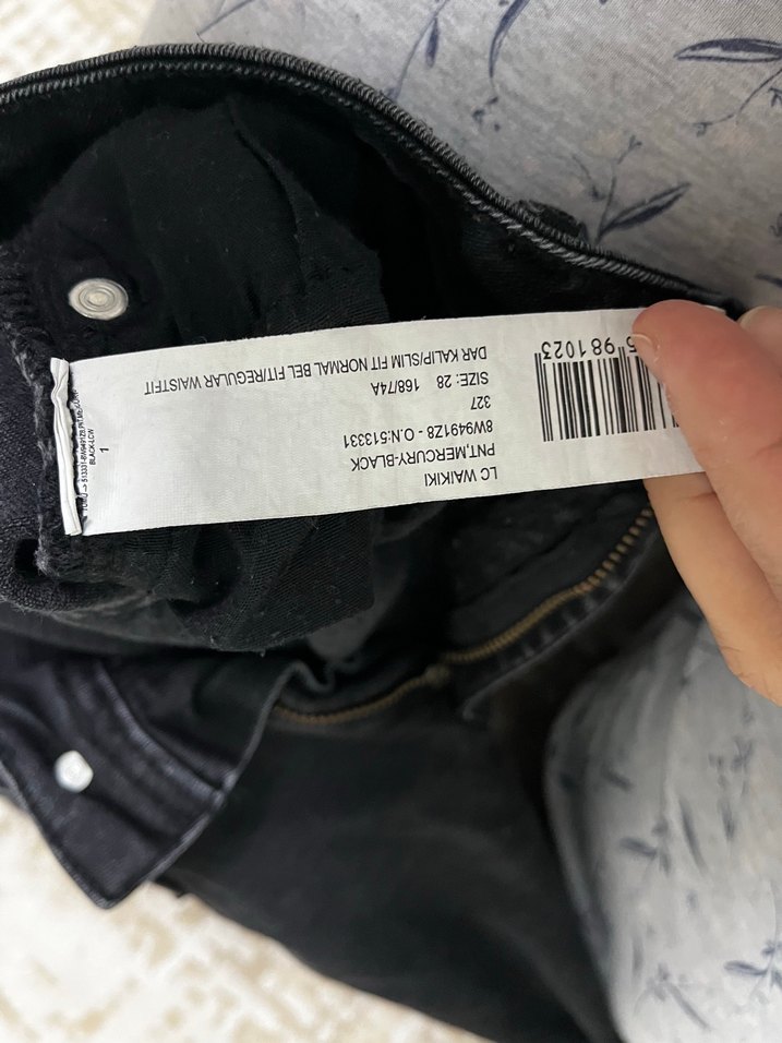 Siyah Midi Boy Kadın Denim Pantolon - Görsel 4