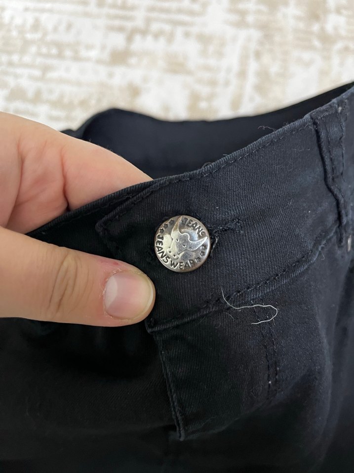 Siyah Regular Fit Kadın Denim Pantolon - Görsel 3