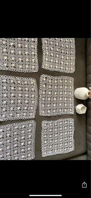 Dantel örgü/Örtü/6lı Takım