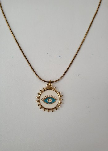 ikili kolye seti mavi boncuktan ve göz figürlü - Görsel 3