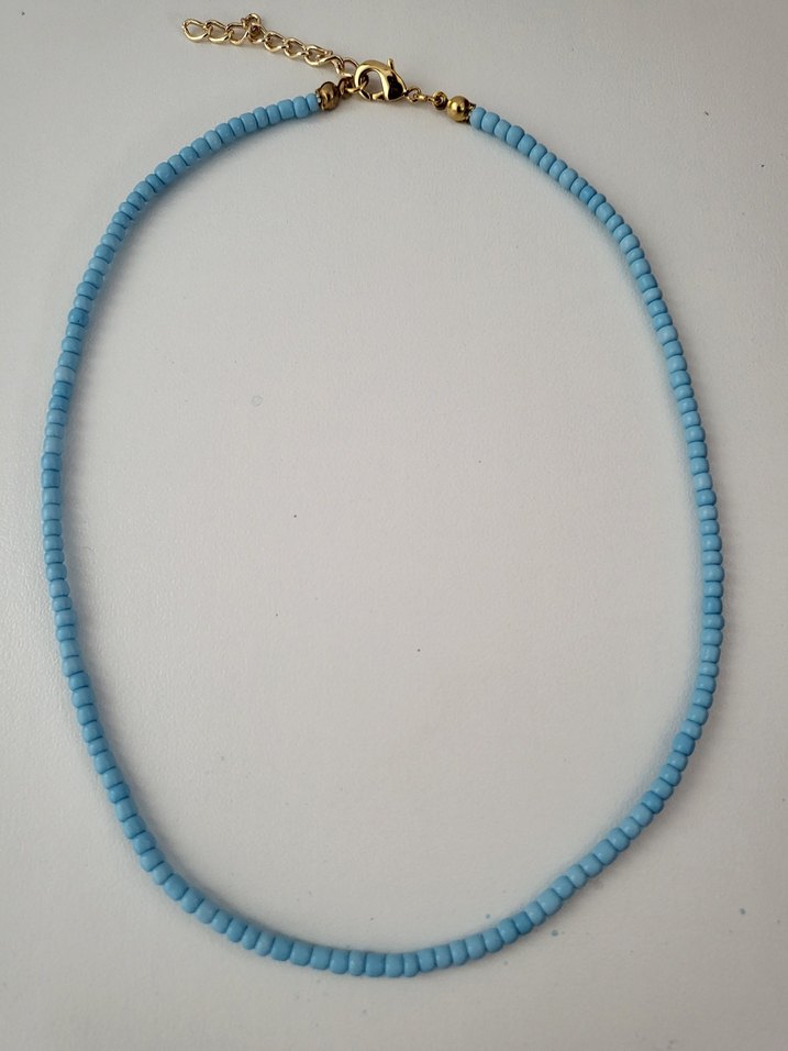 ikili kolye seti mavi boncuktan ve göz figürlü - Görsel 4