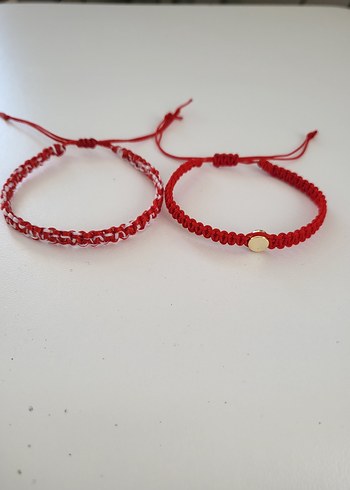 Kırmızı örgü Kadın Bileklik Seti - Görsel 2