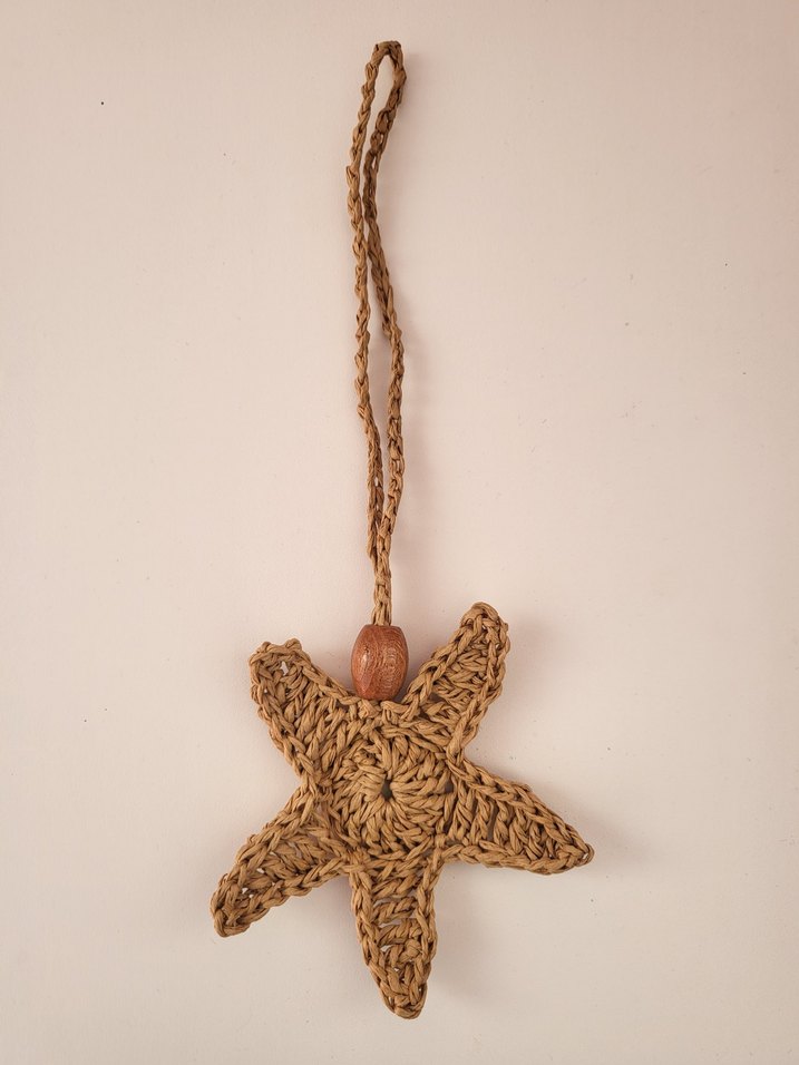 kağıt ipten çanta aksesuarı charmı yıldız figürlü - Görsel 2